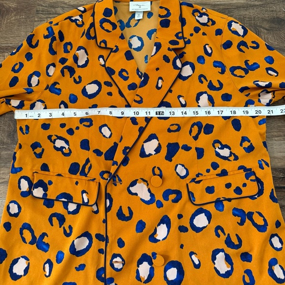 3.1 PHILLIP LIM Target Orange and Blue Leopard Print Patterned Blazer Sz XL NWOT - Picture 15 of 16